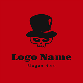 Süßes Logo Cute Skull Hat Dead logo design