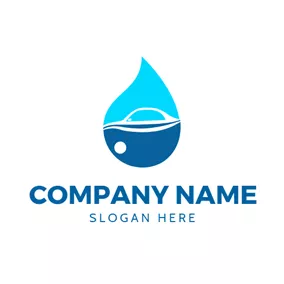 燃料 Logo Dark and Light Blue Oil Drop logo design