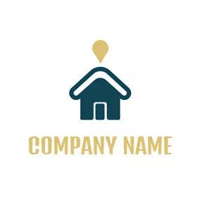 Logotipo De Dirección Dark Blue Cottage logo design