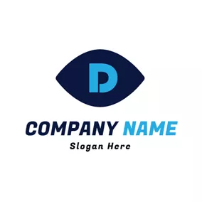 Eye Logo Dark Blue Letter D logo design