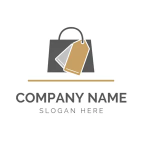 零售 & 銷售Logo Dark Brown Handbag and Label logo design