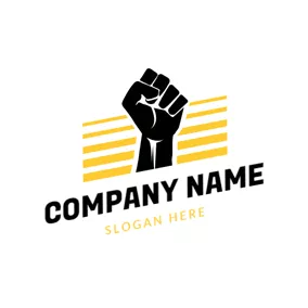 Industrial Logo Decoration and Fist Power logo design