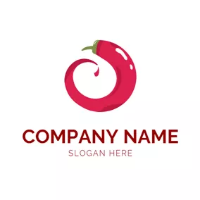 醬汁 Logo Delicious Curl Spicy Chili logo design