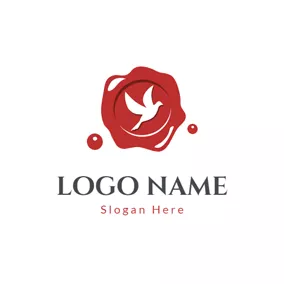 Pigeon Logo Dove Image and Red Seal logo design