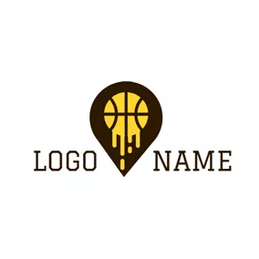 球logo Drop Shape and Basketball logo design