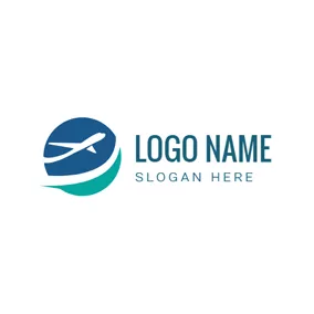 Aviation Logo Earth and Fly Airplane logo design