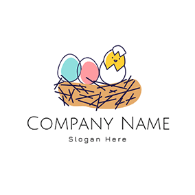 Nest Logo Egg Incubation Nest Chick logo design