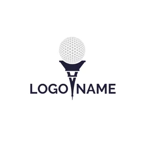 Retro Logo Eiffel Tower and White Golf logo design