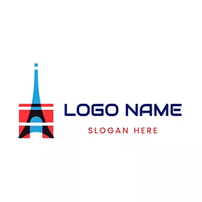 Logotipo Europeo Eiffel Tower Paris logo design