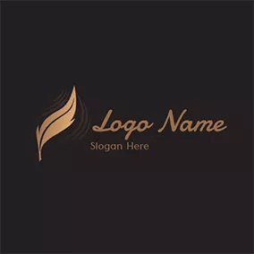 Logótipo De Pena Elegant Feather and Poetry logo design