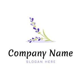 薰衣草 Logo Elegant Flower With Lavender logo design