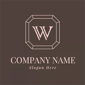 Frame Logo Encircled Maroon Letter W logo design