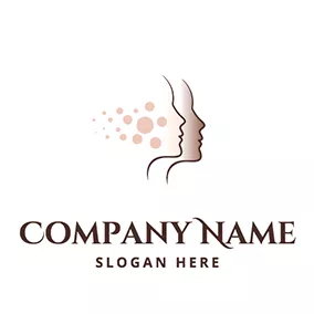 Medical & Pharmaceutical Logo Face Profile Outline Dermatologist logo design