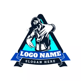 說唱 Logo Fashionable Rapper and Banner logo design