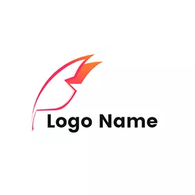 Logotipo Elegante Feather Wings and Poetry logo design