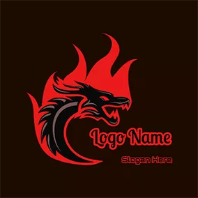 Eatery Logo Fire and Dragon logo design