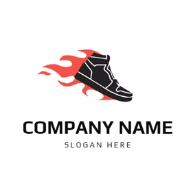 運動鞋 Logo Fire and Sneaker Shoe logo design