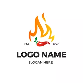 Mexikanisches Restaurant Logo Fire Chili Design Taqueria logo design