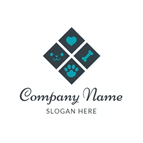 Knochen Logo Flat and Simple Pet Icon logo design