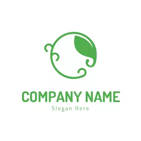 自然Logo Flat Branch and Nature Leaf logo design