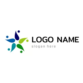 Logótipo Flor Flower and Dots Harmony Logo logo design