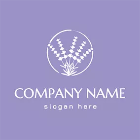 Logotipo Elegante Flower In Circle Lavender logo design