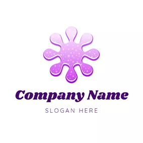 花Logo Flower Shaped and Slime logo design