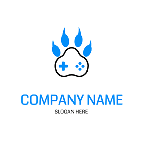 美甲 Logo Fortnite Gamepad Paw logo design
