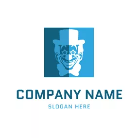 Comedian Logo Frame and Joker Head logo design
