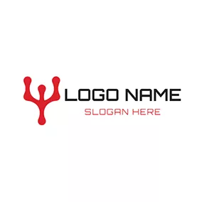 三叉戟logo Framework Structure Red Trident logo design