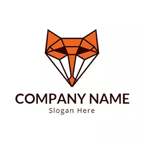 Emblem Logo Geometrical Fox Head Icon logo design