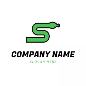 Logotipo S Geometrical Snake Icon logo design