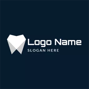 牙齿 Logo Geometrical White Tooth logo design
