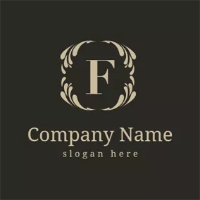 Deco Logo Golden Decoration and Letter F logo design