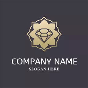 Classy Logo Golden Flower and Black Diamond logo design