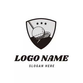 クラブのロゴ Golf Clubs and Golf Ball logo design