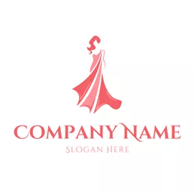 Logotipo Elegante Graceful Woman and Red Skirt logo design