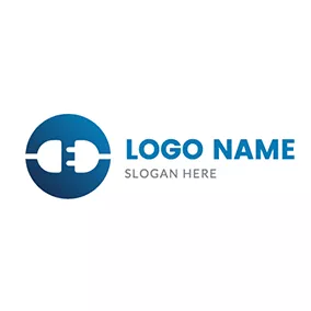 Logotipo De Cable Gradient Circle and Plug logo design