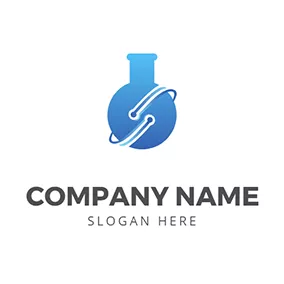 Chemical Logo Gradient Flask Line Experiment logo design