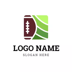 サッカーのロゴ Gradient Green Field and Football logo design