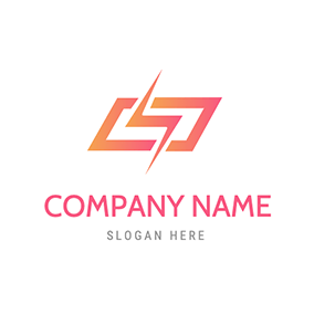 渐变 Logo Gradient Rectangle Shape Flash logo design