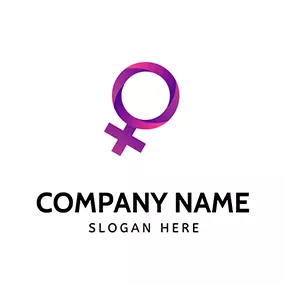 漸變 Logo Gradient Simple Female Sign logo design