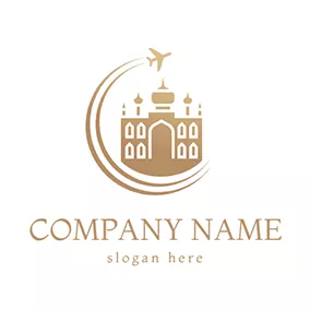 Palace Logo Grand Hotel and Airplane logo design