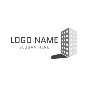Building Logo Gray and White Mansion logo design