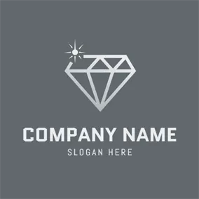 Diamant Logo Gray Diamond and Laser logo design