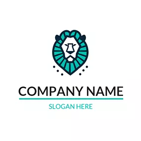 Corporate Logo Green and Black Lion Head logo design