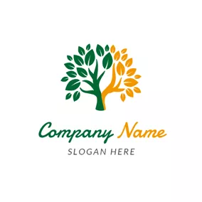 Join Logo Green and Orange Tree logo design