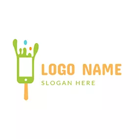 移动网络 Logo Green and White Phone Shell logo design