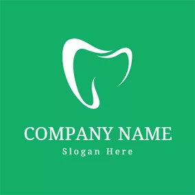Logotipo De Dentista Green and White Teeth logo design