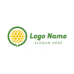 Logo Sport & Fitness Green and Yellow Golf Ball logo design